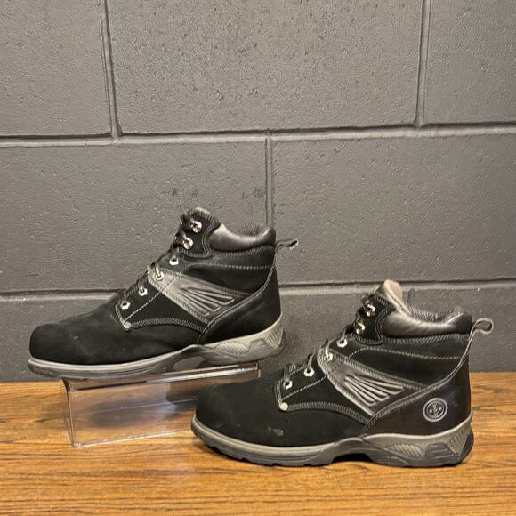 Vintage Wrangler Black Suede Leather Soft Toe Hiking Work Boots Men’s 11 Wide - Picture 1 of 8